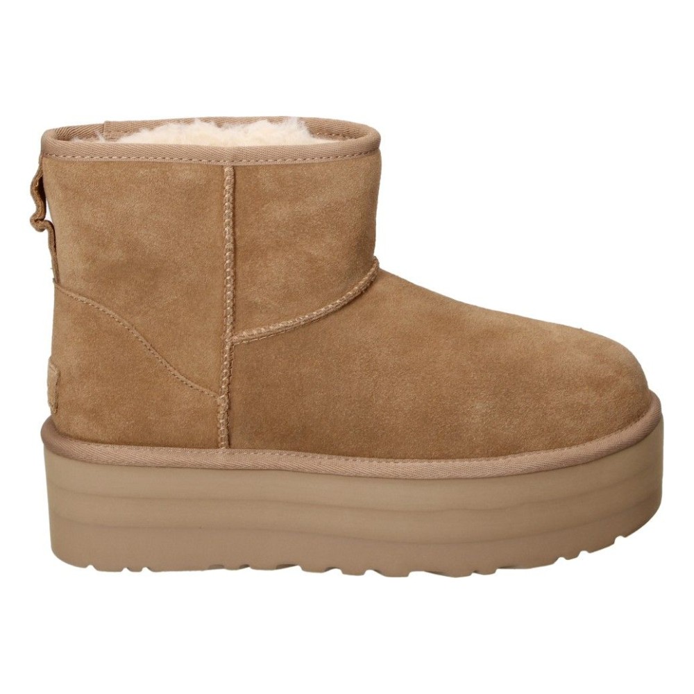 UGG | Botines UGG Classic Mini Platform para Mujer – Botines Australianos en Color Chesnut – Australianas con Plataforma Alta – Sin Cierre – Con Borreguito – Para Invierno – Tendencia