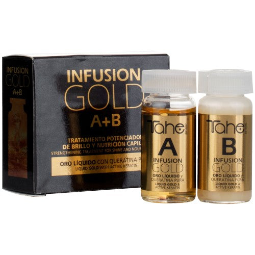 Tahe Potenciador De Brillo y Nutrición Capilar Infusion A + B Gold 2 x 10ml