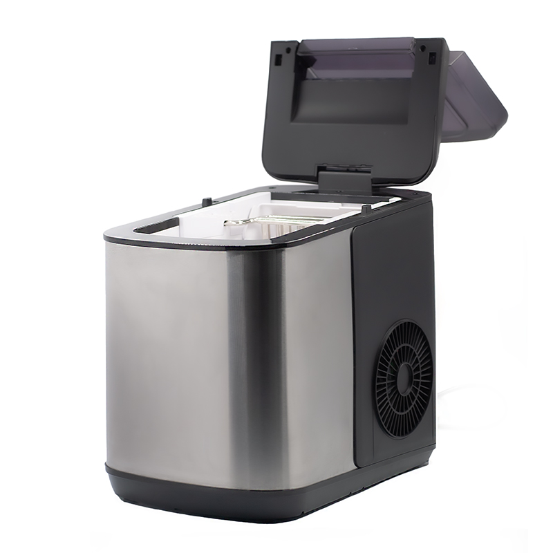 Fábrica de Hielo Eléctrica Ostarkdom de 100W, Capacidad de 1.8L con Carcasa de ABS y Acero, Genera 12kg de Hielo en 24h (90 Piezas/0.6kg), Compacta y silenciosa para Uso Doméstico