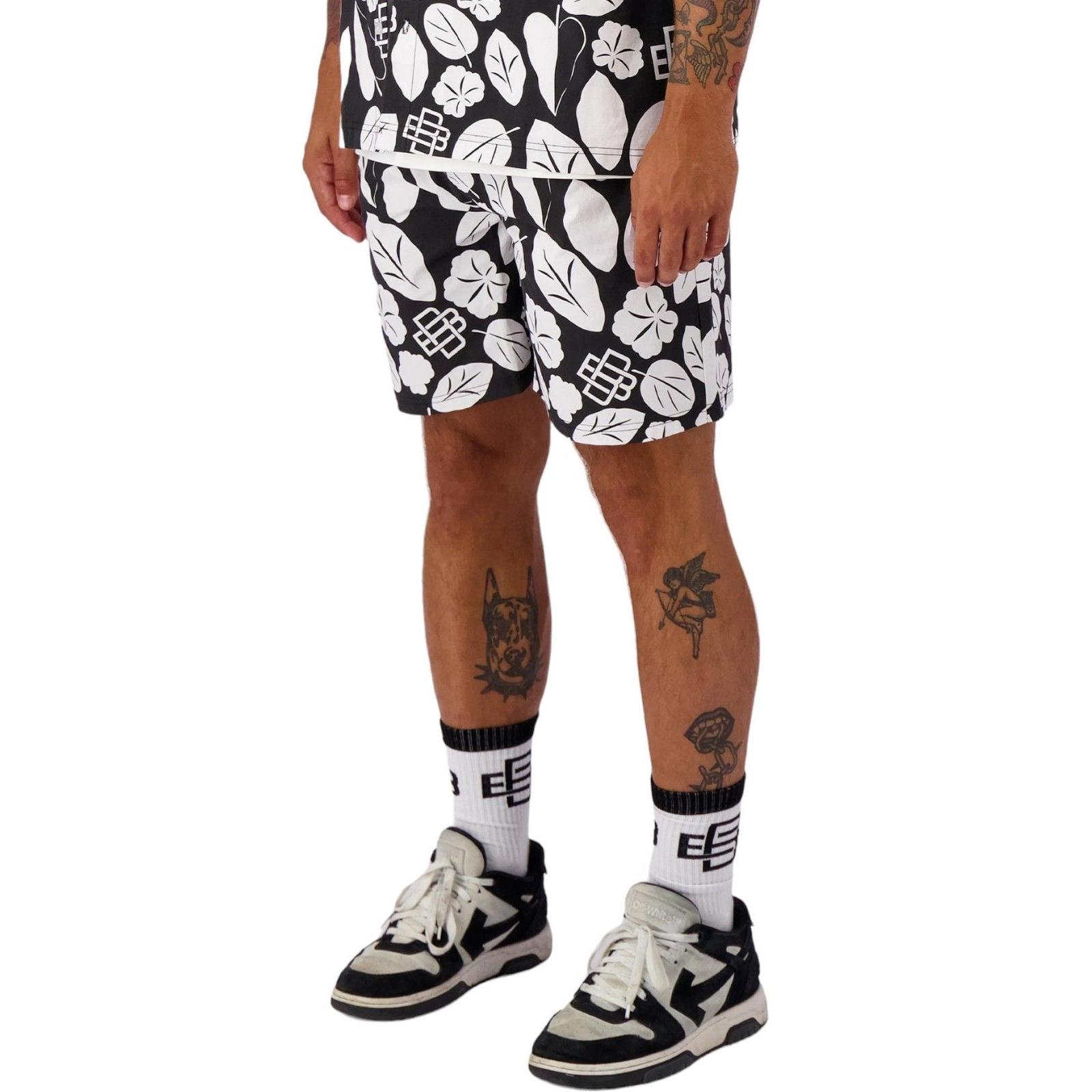 Short Black Bananas Bohemian Culote Negro y Blanco