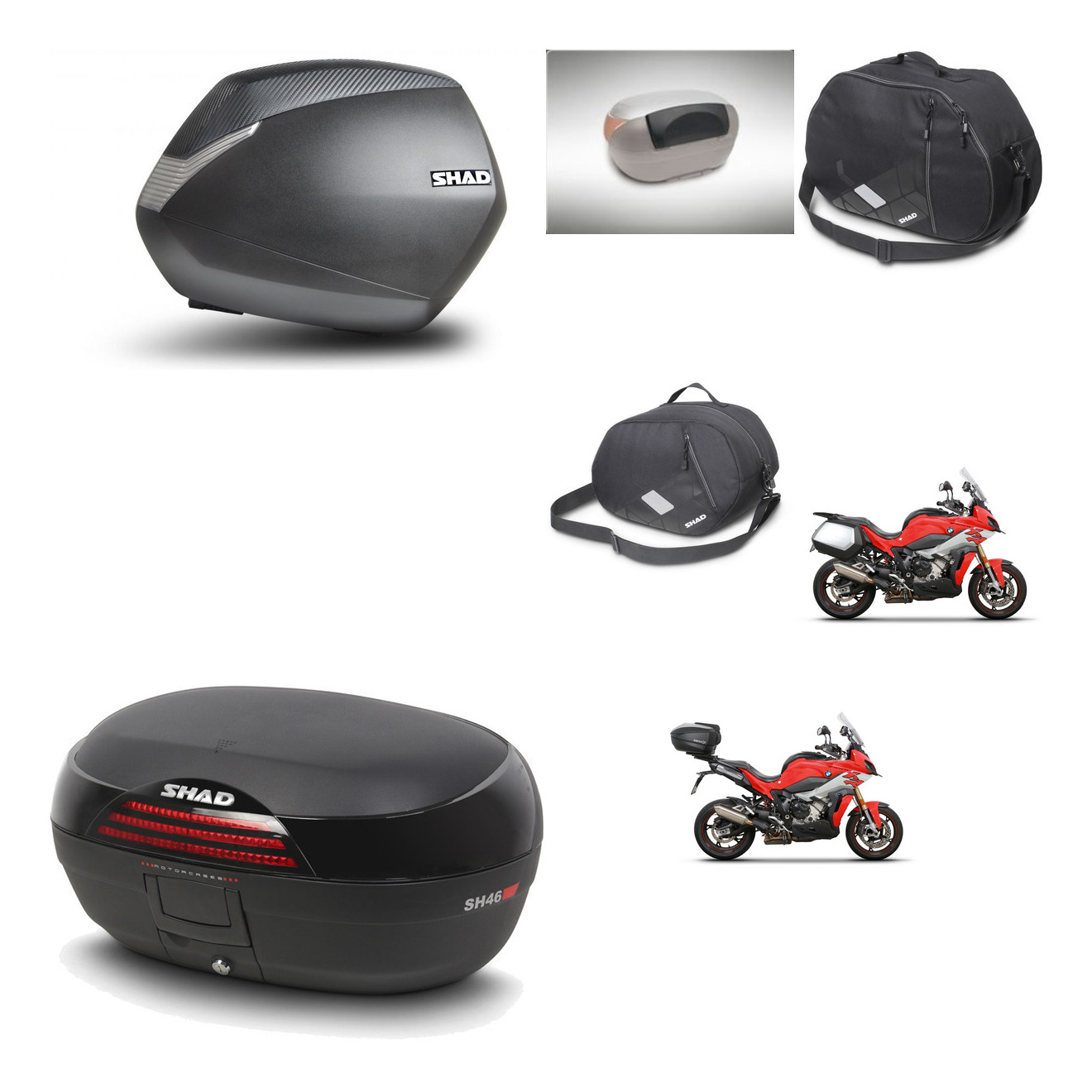 Baul Trasero + Maletas Laterales + Accesorios + Herraje 3P + Herraje Montaje Sh36 Sh 36 Sh46 Sh 46 New Model KIT-267651