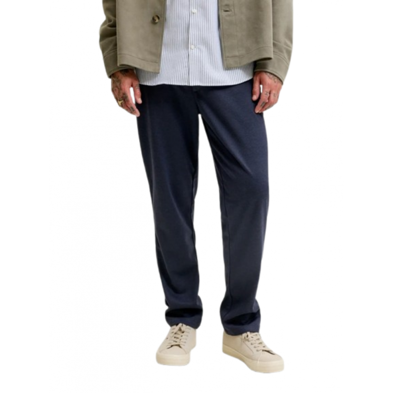 Pantalón Chino Hombre Regular Fit Azul Navy Jack&Jones Tejido Piqué Punto L32
