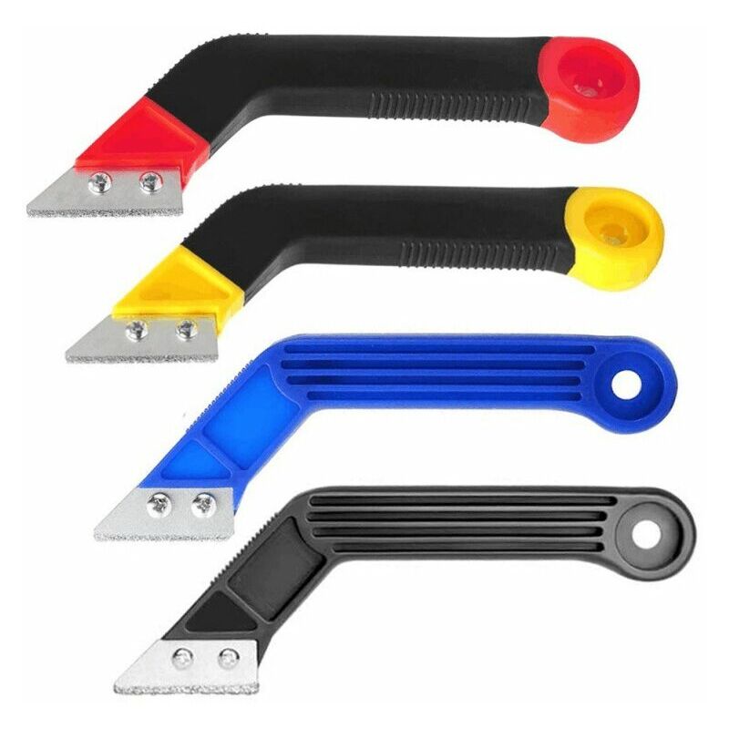CA 4 herramientas para quitar lechada, raspador de azulejos, para cocina, baño, limpieza de suelos y azulejos, color azul y negro