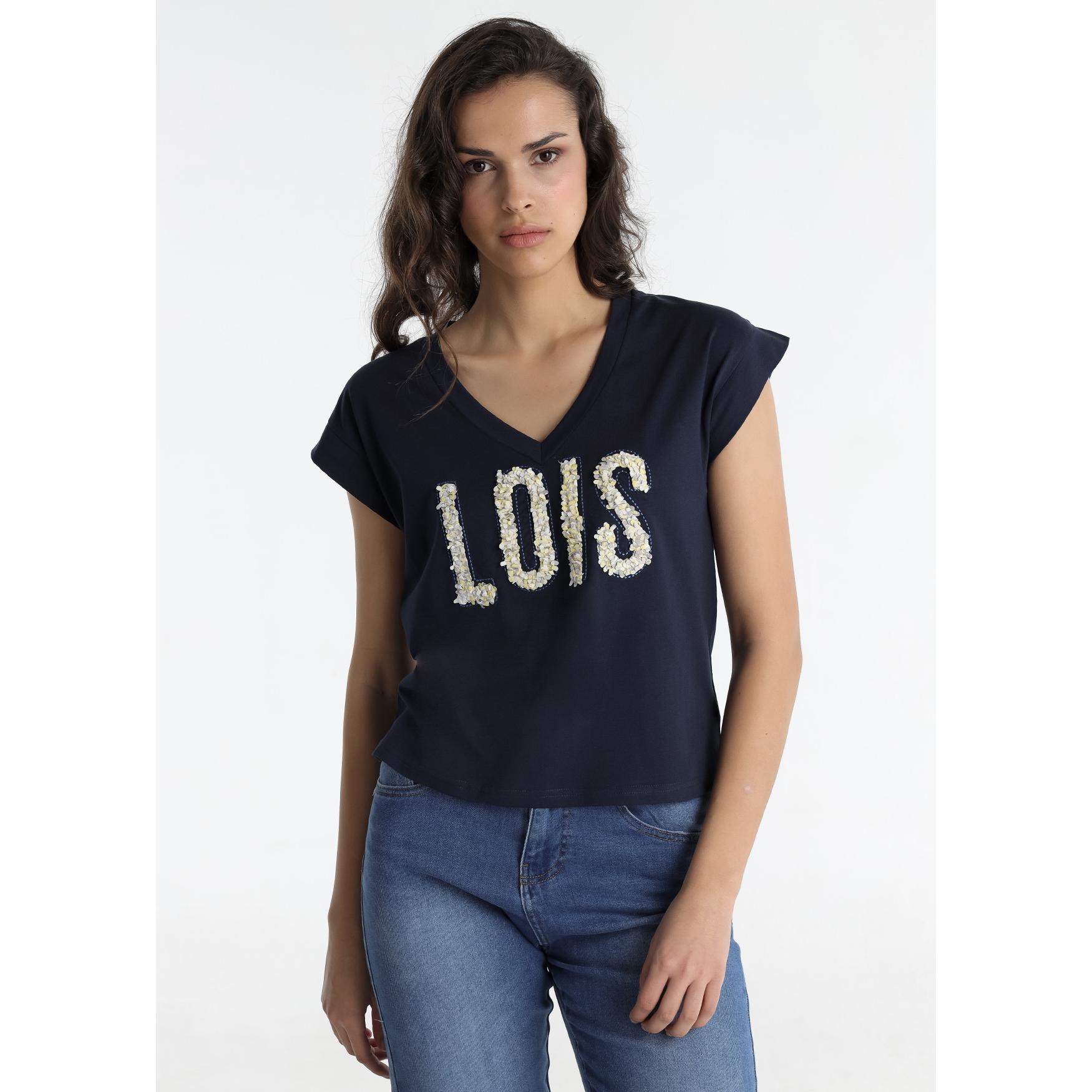 LOIS JEANS - Camiseta Chifón Azul