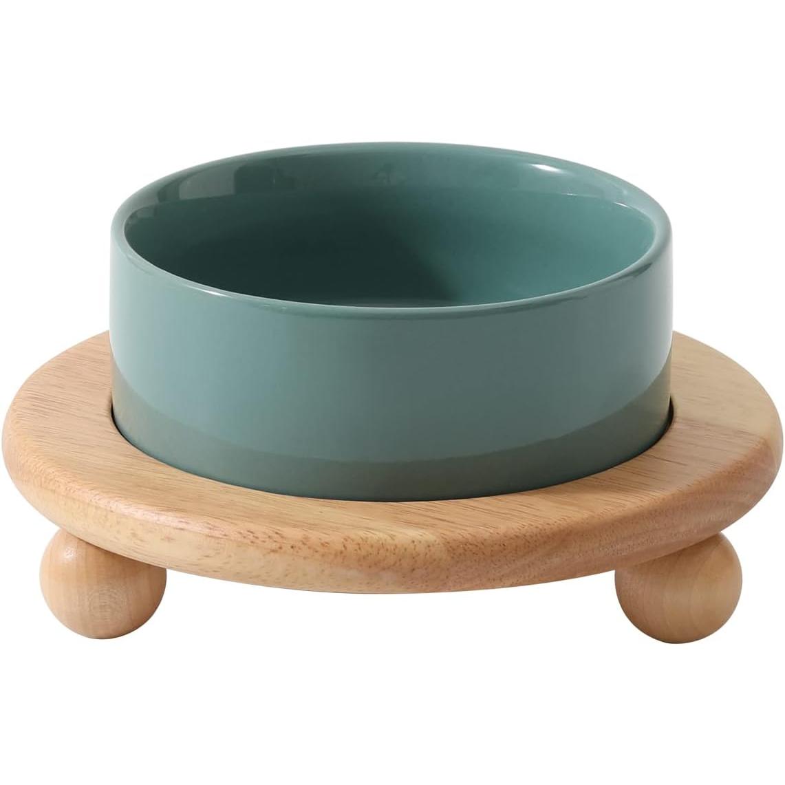 Ceramic elevated cat food bowl and cat water bowl, cat bowl, elevated cat bowl, cat feeder (13CM/400ML)