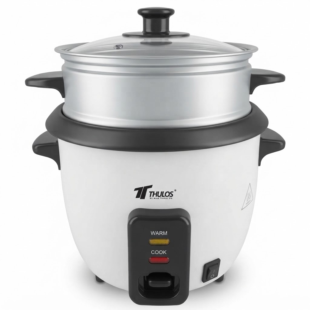 Arrocera Eléctrica 1.0L (4-5 Raciones) MARCA THULOS - MODELO TH-RK10 - 1 LITRO - 400W - INCLUYE ACCESORIOS - FUNCION MANTENER CALIENTE - ARROZ