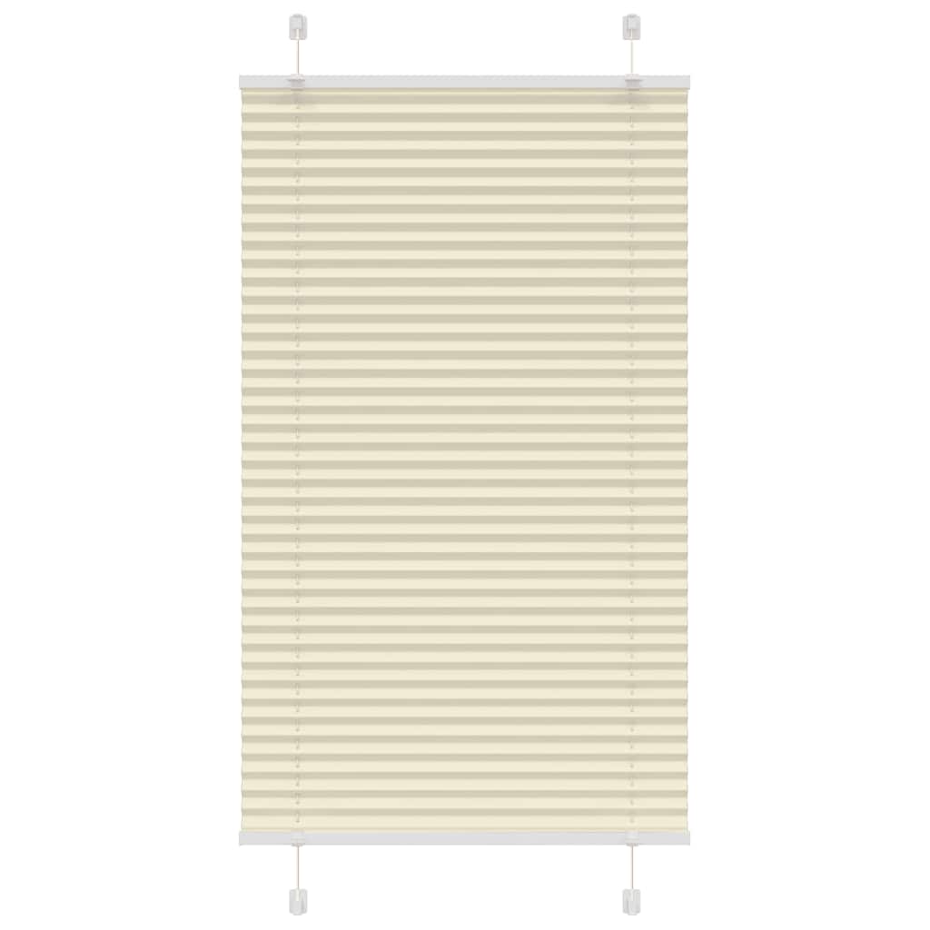 vidaXL Estor Plisado crema Tela Poliéster en dimensiones 70x100 cm/70x150 cm/75x100 cm y más | protección solar decorativa para ventanas hogar oficina dormitorio fácil de instalar