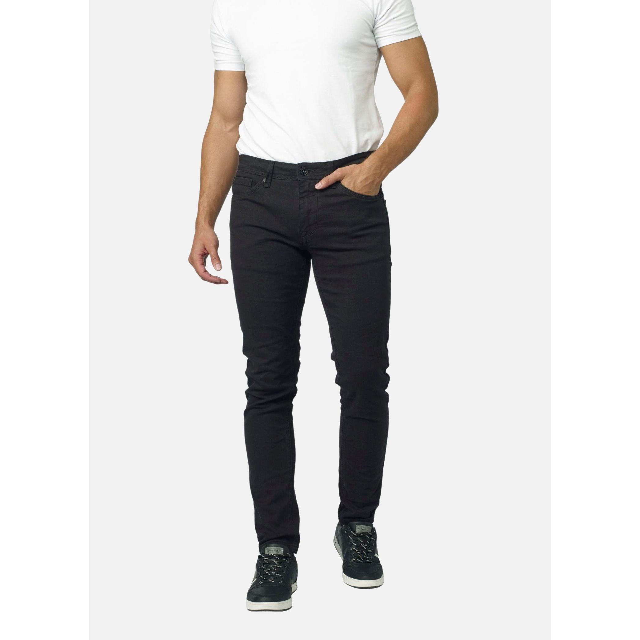 Koroshi - Pantalón vaquero hombre straight regular con tejido stretch (98% algodón, 2% elastano), cinco bolsillos clásicos, ideal para combinar con sudaderas o camisas