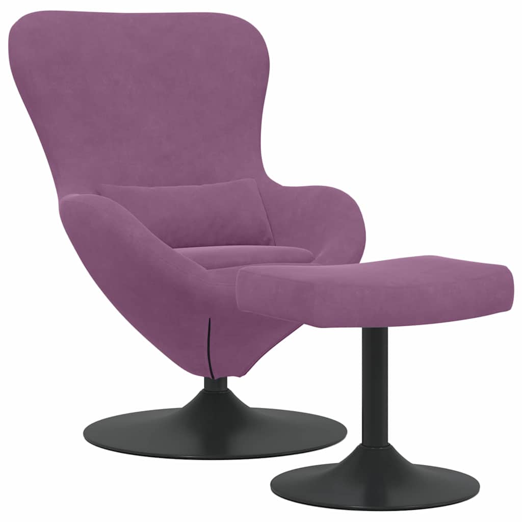 vidaXL Sillón huevo de terciopelo con puff y reposapiés Multicolor