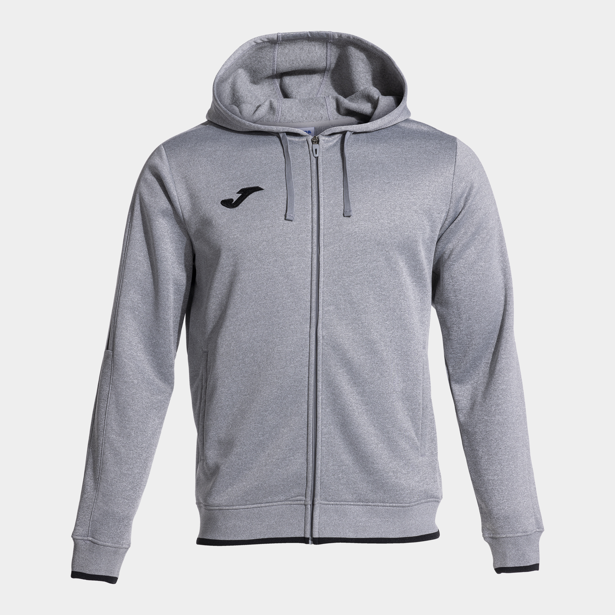 JOMA CHAQUETA CON CAPUCHA OLIMPIADA GRIS MELANGE NEGRO Talla 4 (6XS) Niño Junior