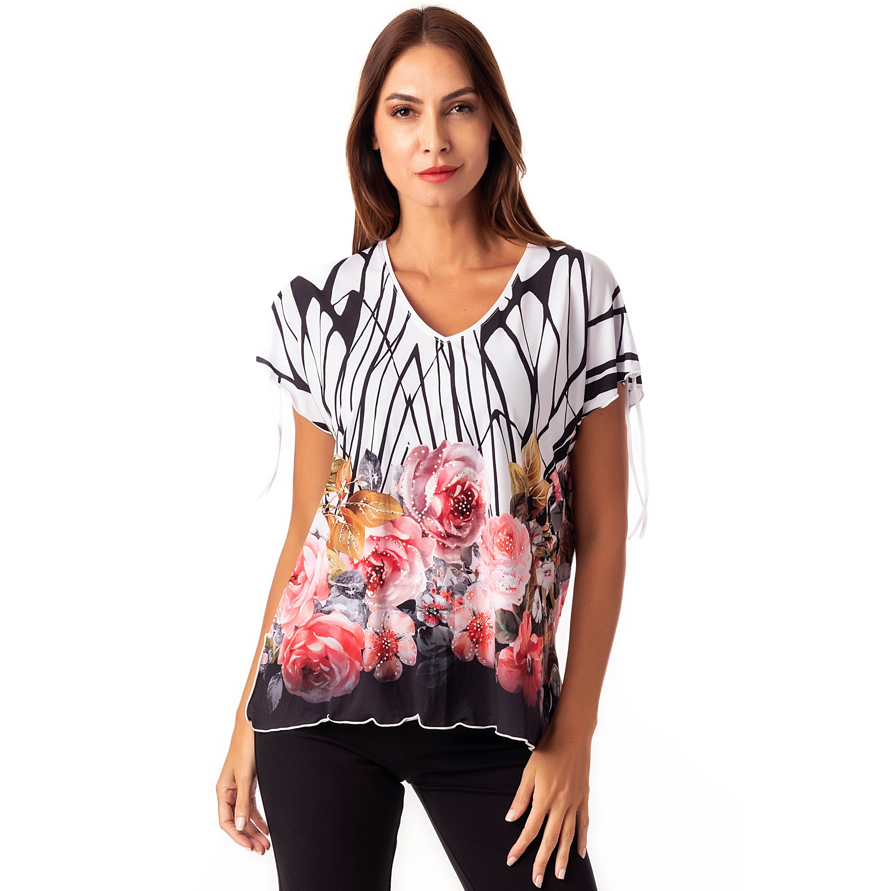 Camiseta Verano Manga Corta con Pedrería – Masquenada