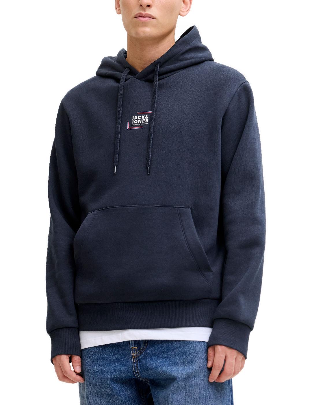 Sudadera Jack&Jones Corp azul marino capucha para hombre