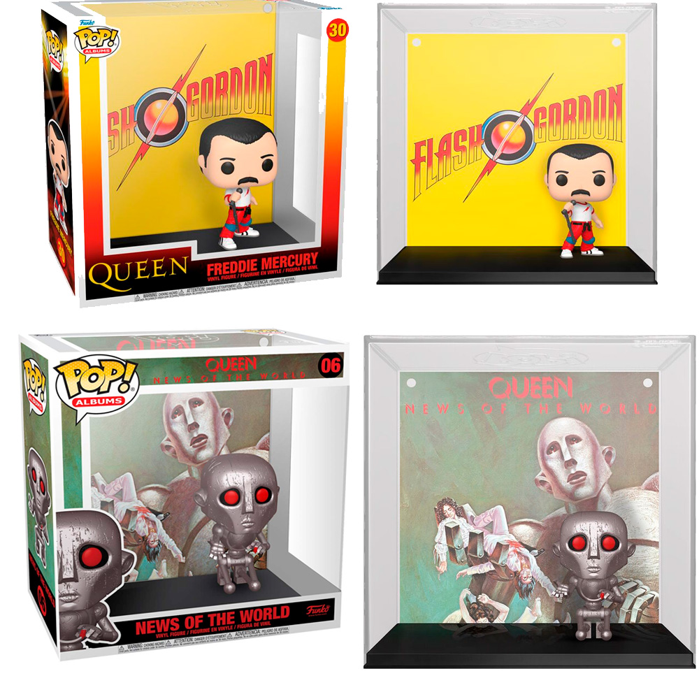 FUNKO   Pack 2album FLASH GORDON y NEWS OF THE WORLD  ALBUM FUNKO POP QUEEN FREDDY MERCURY BRIAN MAY JOHN DEACON