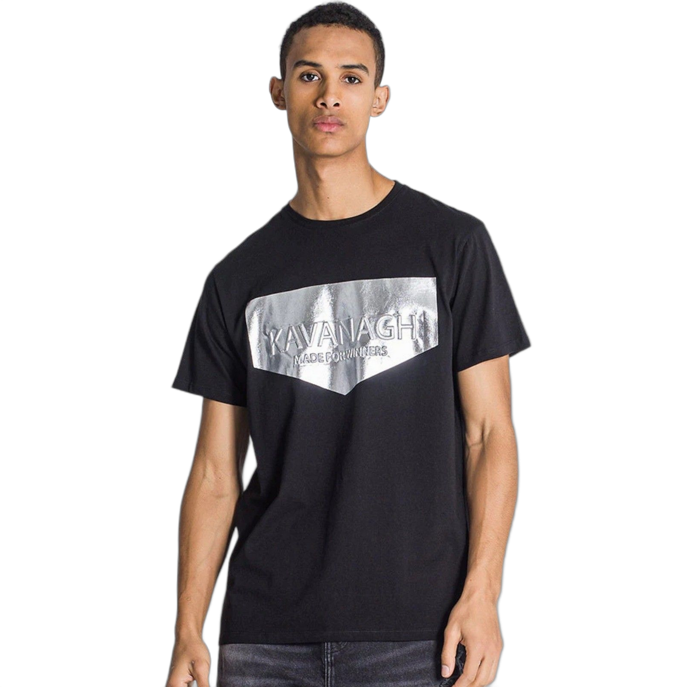 Camiseta Gianni Kavanagh Oversize Lotus Negro Hombre Moderno, Ropa casual 100% Algodón