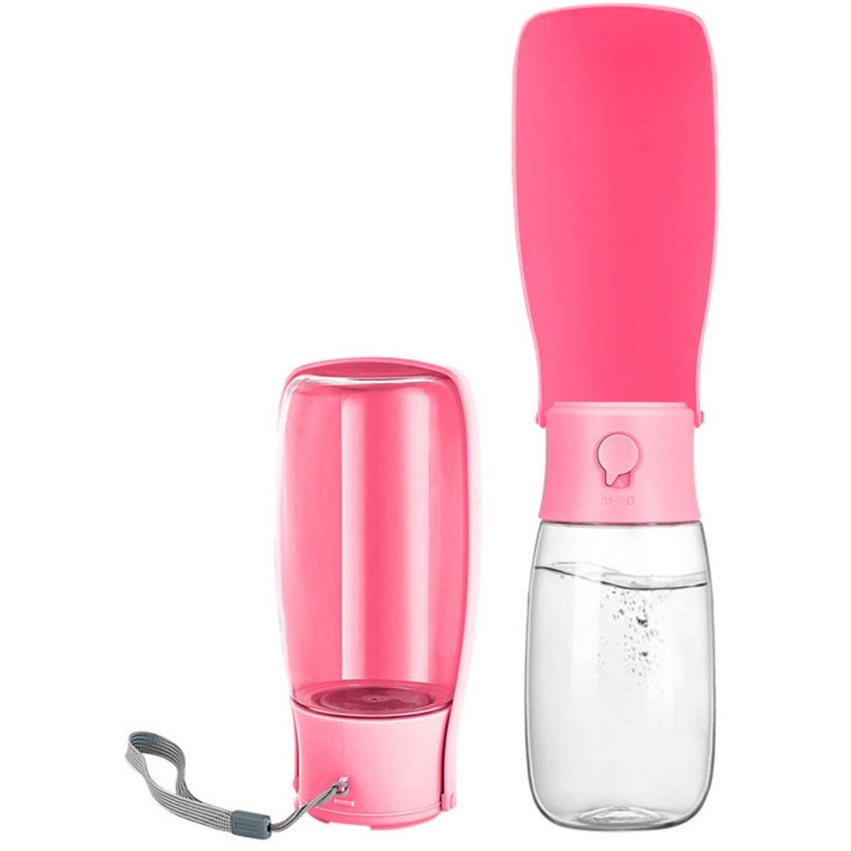 Om Home Botella de agua de 550 ml para perros - Fuente de agua plegable para perros - Perfecta para paseos - Botella de agua portátil para mascotas - Apta para viajes, botella de agua sin BPA para gatos, conejos, cachorros y otros animales