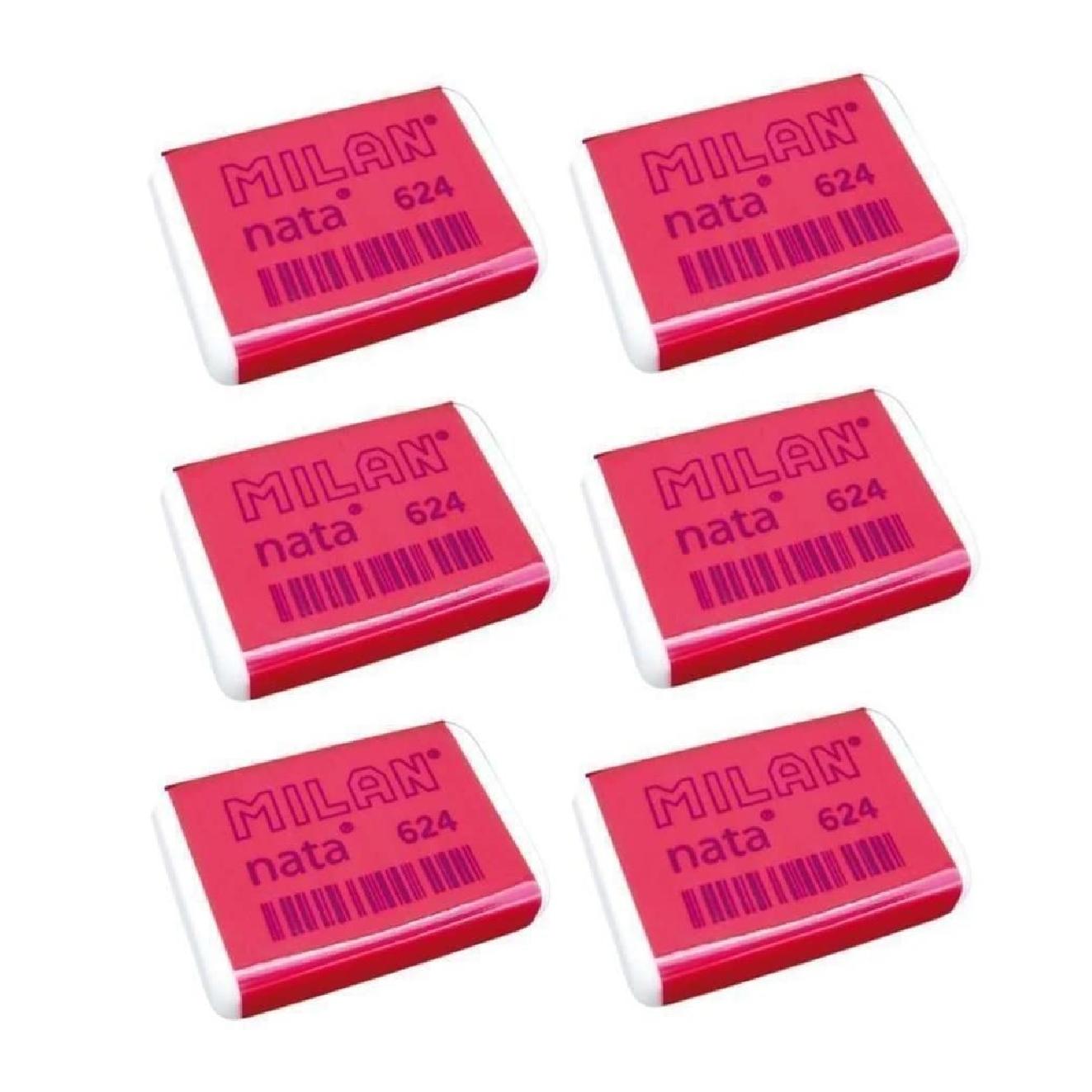 Goma de Borrar Milan Nata® 624 Rosa - No Abrasiva