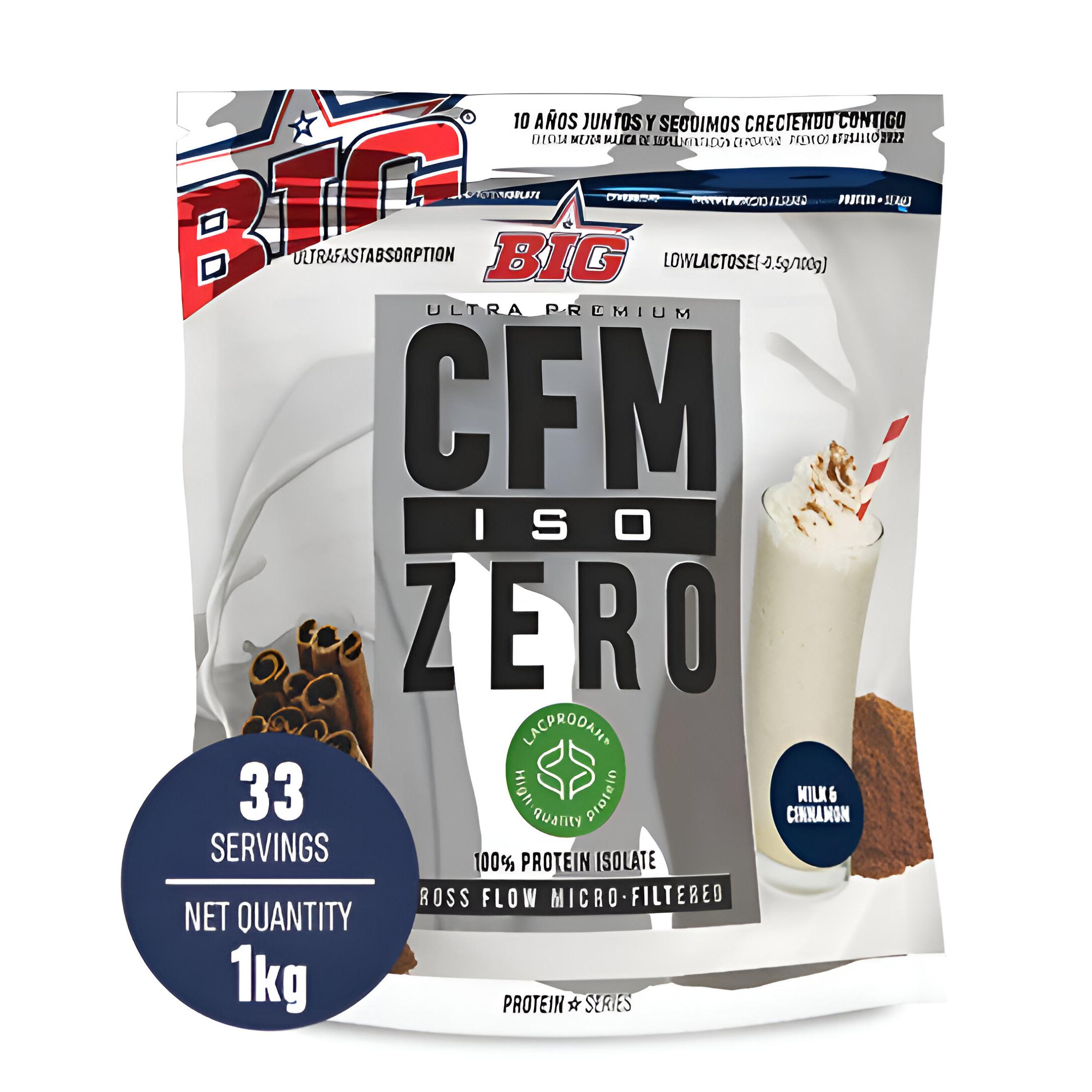 BIG CFM ISO ZERO 1 KG LECHE CANELA - AISLADO DE PROTEÍNA DE SUERO