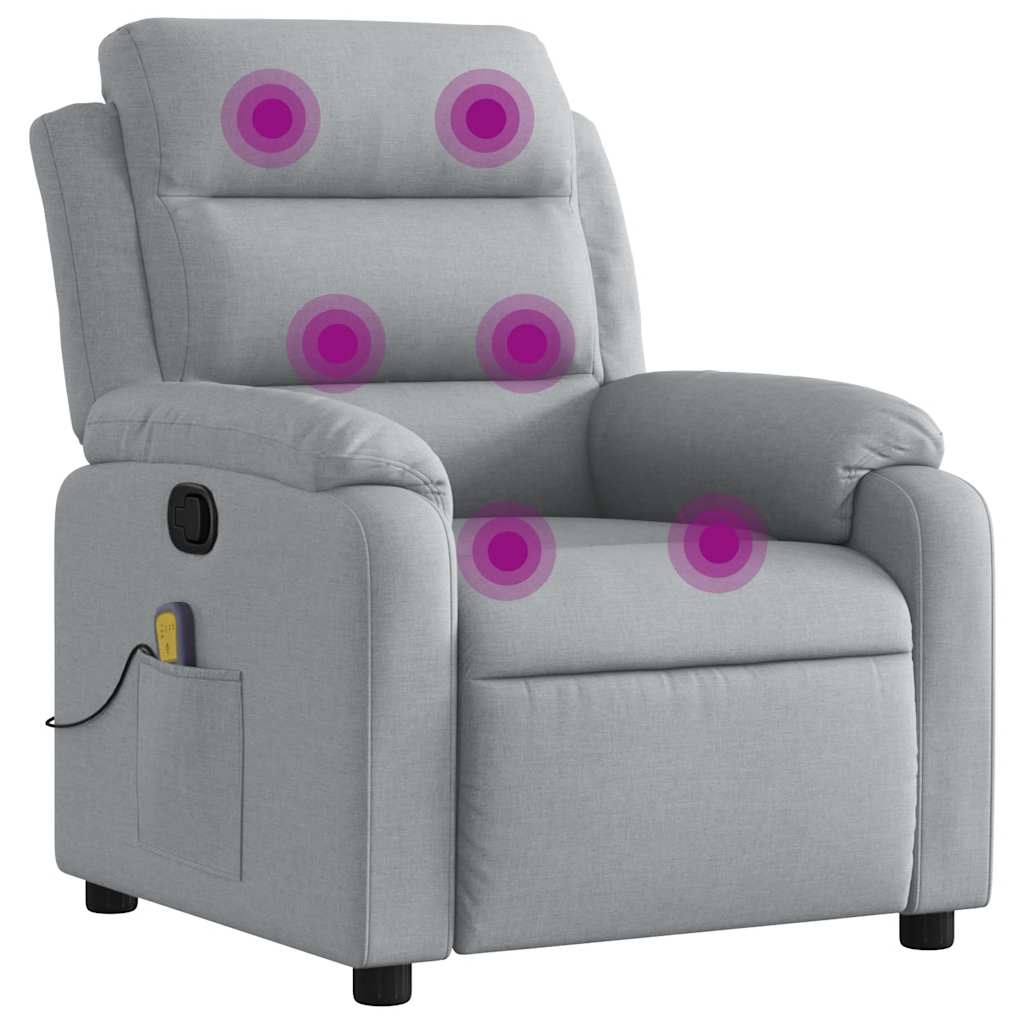 vidaXL Sillón reclinable de masaje con tela  Multicolor