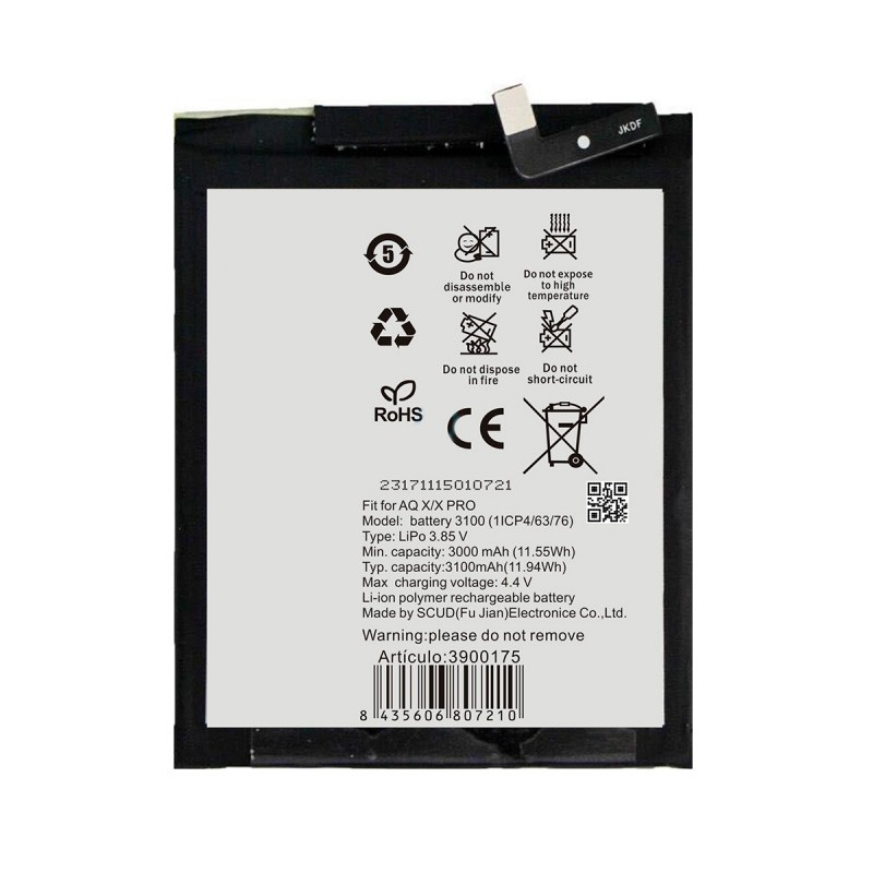 TODOBARATO 24HORAS Bateria Para BQ Aquaris X - X Pro 3100mAh 11.55WH