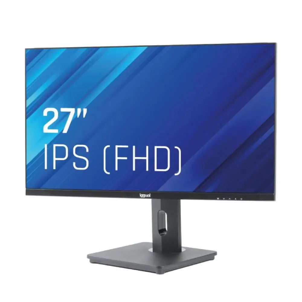 Iggual 27-Inch FHD Monitor 1920x1080@120Hz IPS with Pivot and Height Adjustment, Ideal for Office and Teleworking, Features HDMI, VGA, and Ergonomic Design for Enhanced Productivity and Visual Comfort.