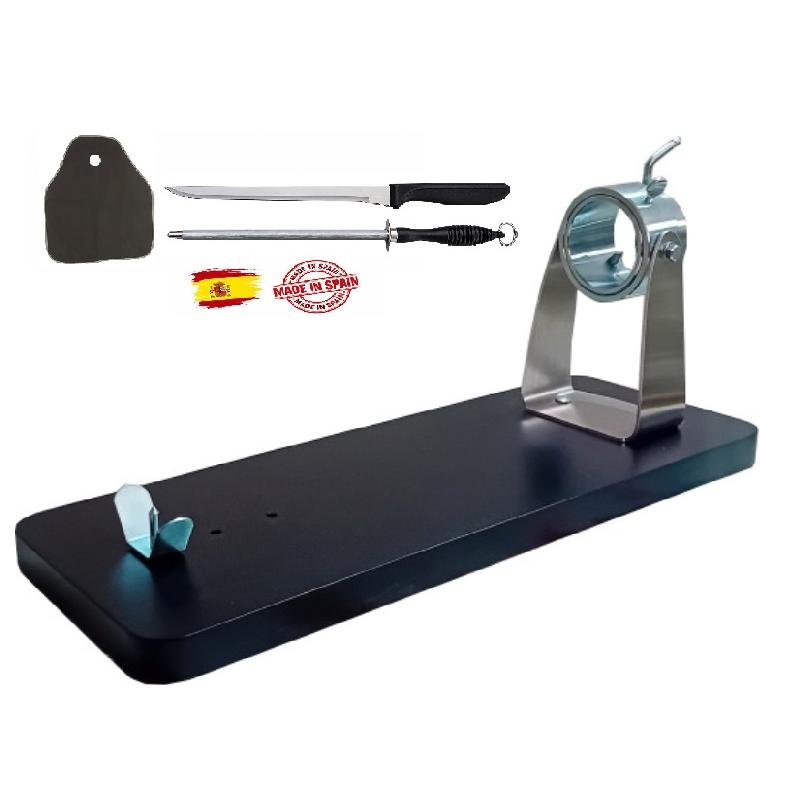 Jamonero calidad gourmet  con CASQUILLOS GIRATORIOS 360º  hogar y hosteleria   REGALO DE CUBREJAMON+CUCHILLO JAMONERO Y AFILADOR       ENVIO GRATIS    Fabricado en España