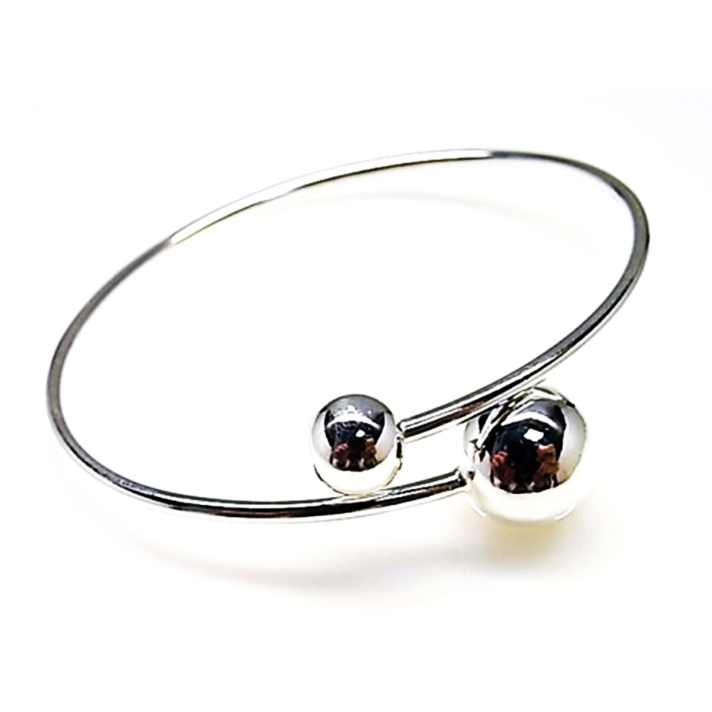 Pulsera Rígida Bolas De Plata De Ley