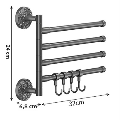 TK Soporte De Toalla Self-Adhesivo Y Giratorio Para Baño Y Cocina Soporte De Muro Montado Sin Perforar Accesorios De Baño