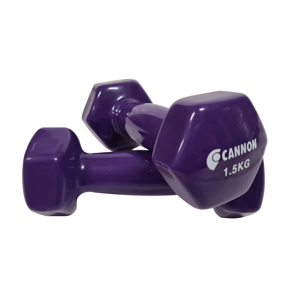 Juego de dos Pesas de Vinilo, 1, 1.5, 2, 3, 4, 5 Kg, set de Mancuernas de gimnasio para entrenamiento fitness y musculación, pesas hexagonales de vinilo, material de deporte.