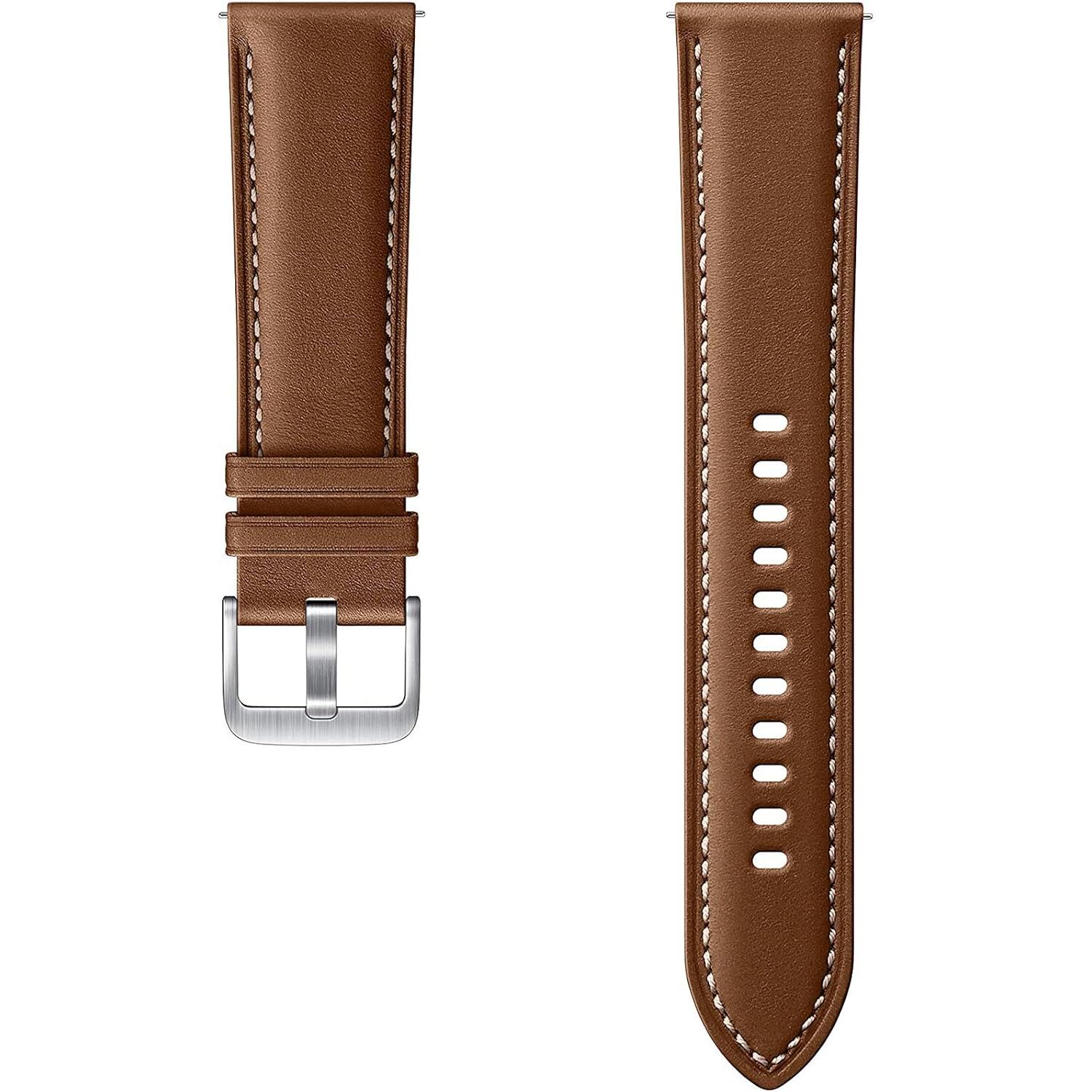 Samsung Correa de Cuero Stitch Leather Band 22mm para Galaxy Watch3 Marrón Talla M/l