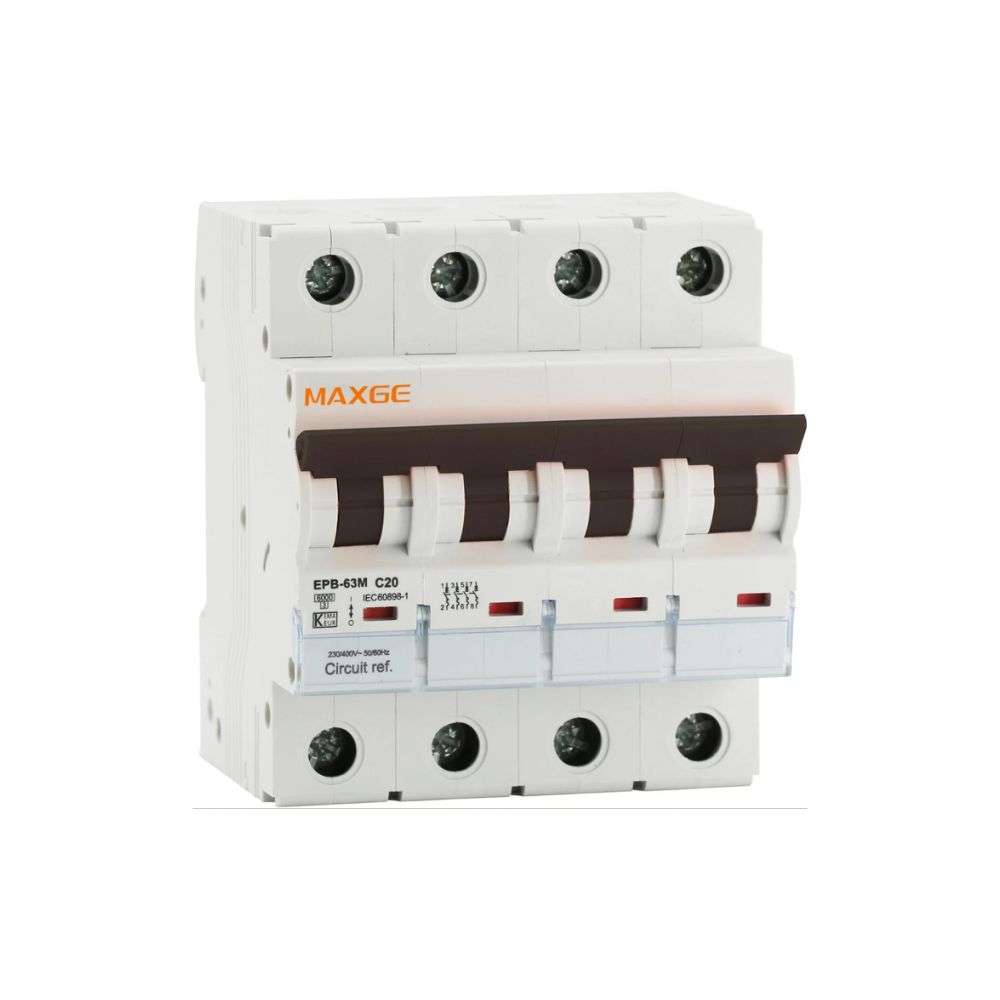 Interruptor Magnetotérmico Residencial 4P 50 Curva C 6KA MAXGE