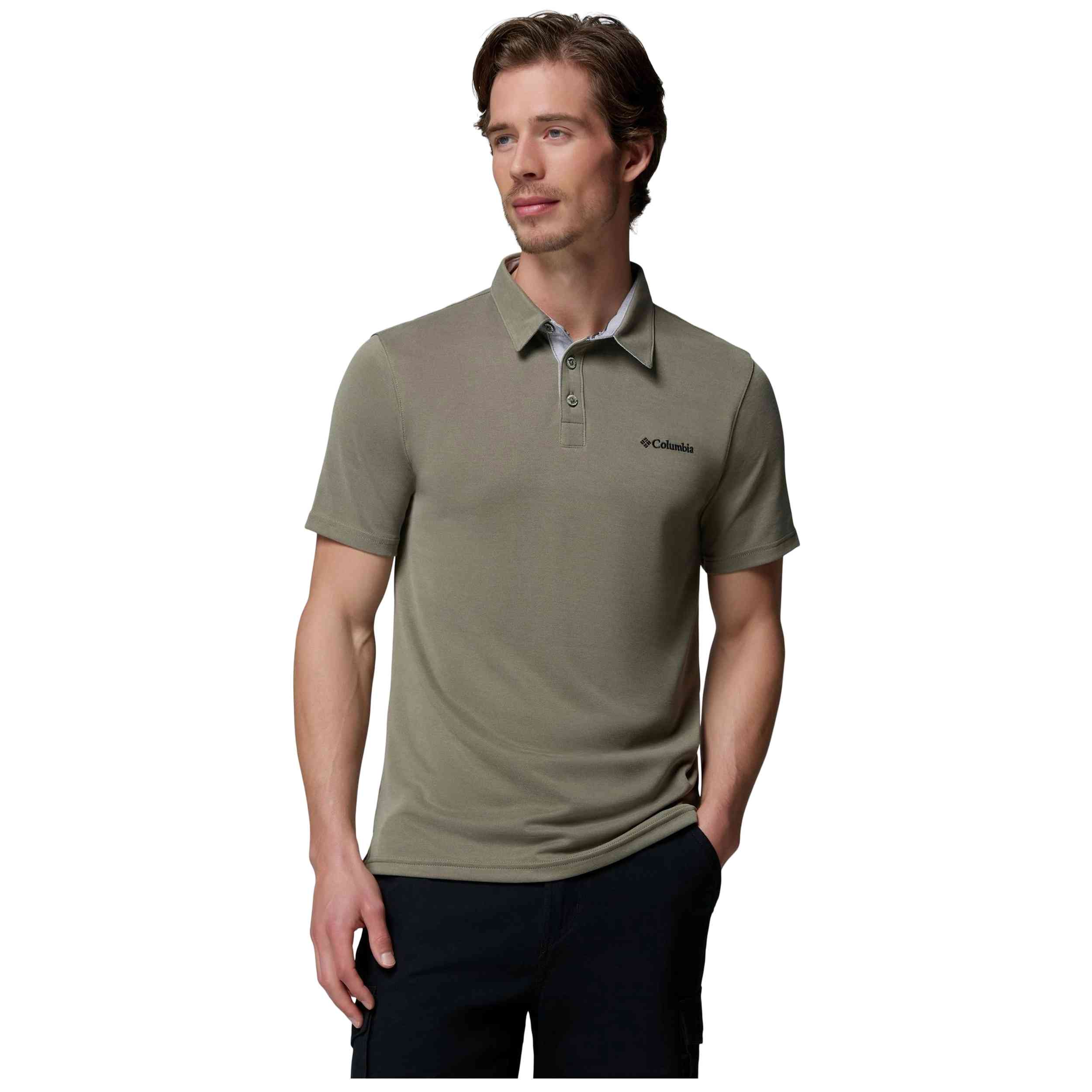 Polo De Manga Corta Columbia modelo Polo Columbia Nelson Point manga corta verde grisáceo para hombre y mujer en color Verde