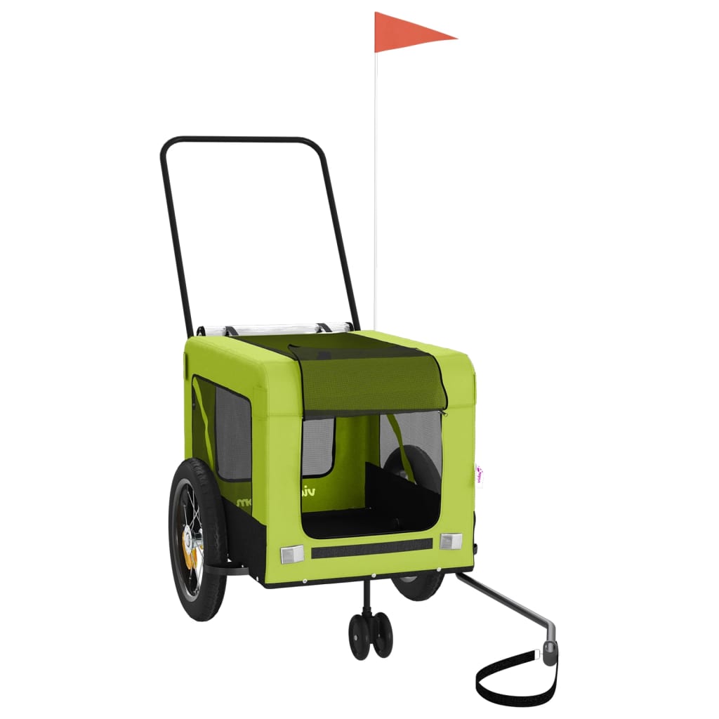 vidaXL Remolque de Bicicleta Mascotas Carrito Hierro Tela Oxford Color Amarillo, Azul, Gris y mas