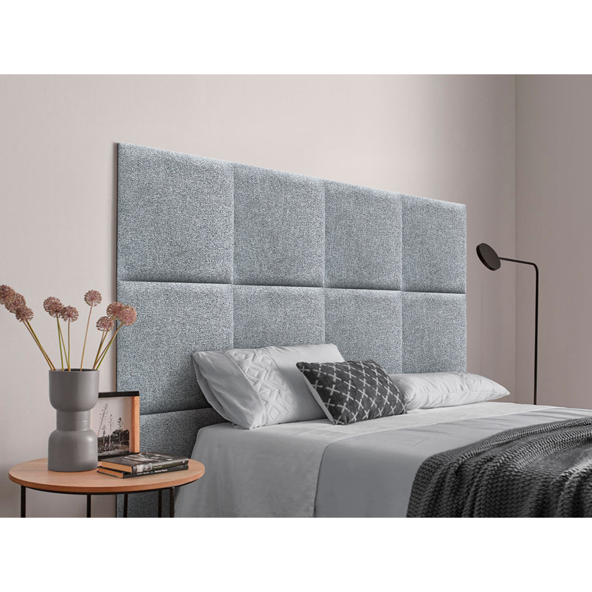 DHOME Cabecero Tapizado Compuesto de Paneles Autoadhesivos Intercambiables de Tela Acualine Cama Lujo Dormitorio Acolchado Segunda Gama de Colores