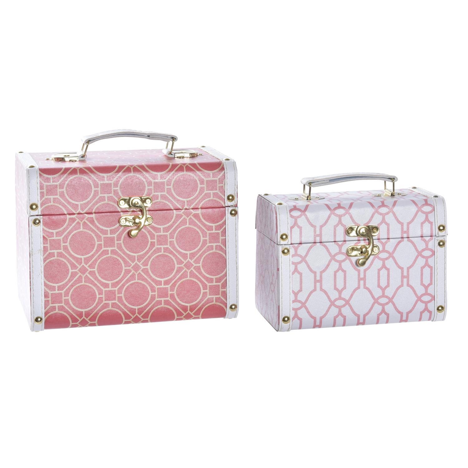 CAJA SET 2 LIENZO MADERA 24X18X19 NARANJA LD195392 - EL MEJOR COMPLEMENTO PARA TU HOGAR FIJALO