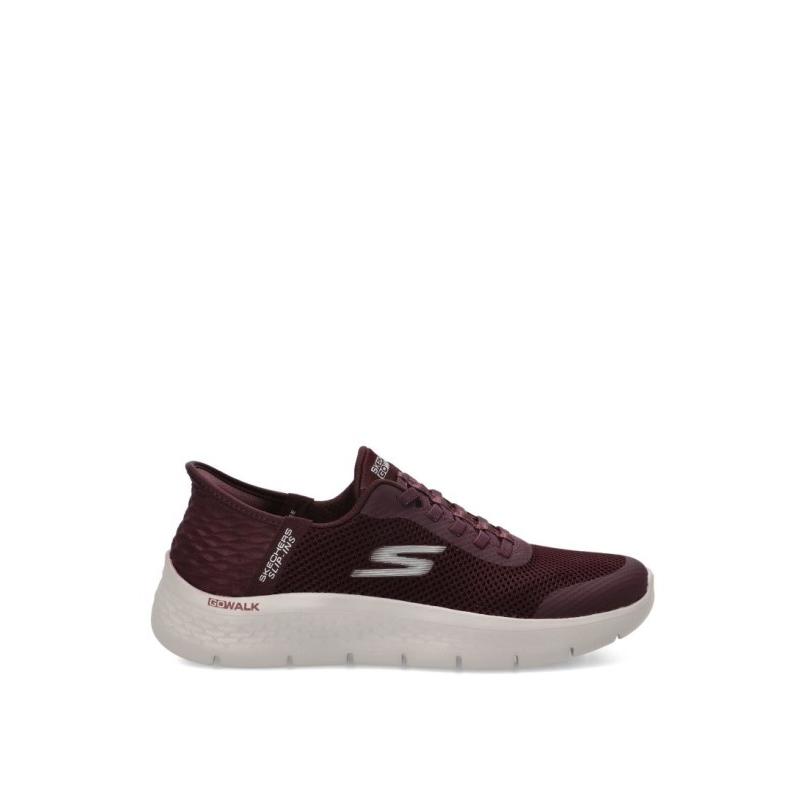 Zapatillas Casual Skechers - Mujer - Suela Plana - Modelo 124836 - Color Burdeos