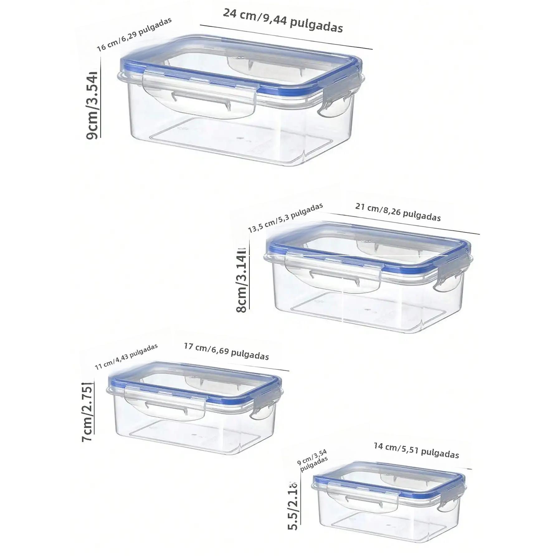 OmHome Caja de almacenamiento de refrigerador rectangular sellada con tapa, fiambrera de calentamiento por microondas de plástico con tapa, trabajadores de oficina