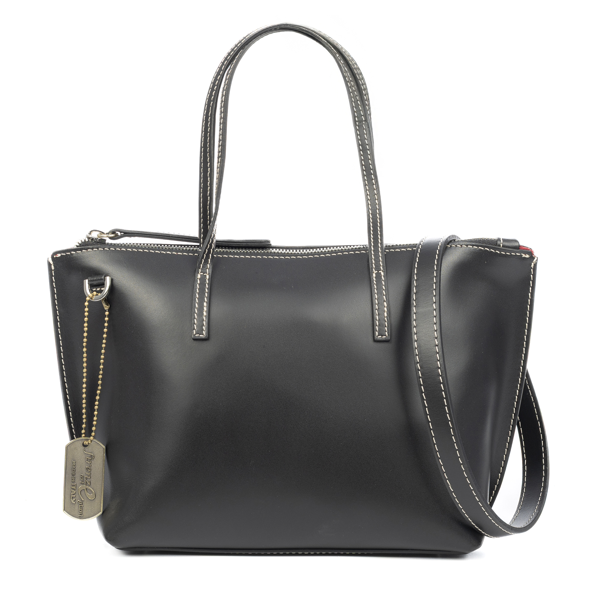 FIRENZE ARTEGIANI Ballao bolso Tote mujer. Piel auténtica Ruga. Fabricado en Italia 31x14x19 Cm.