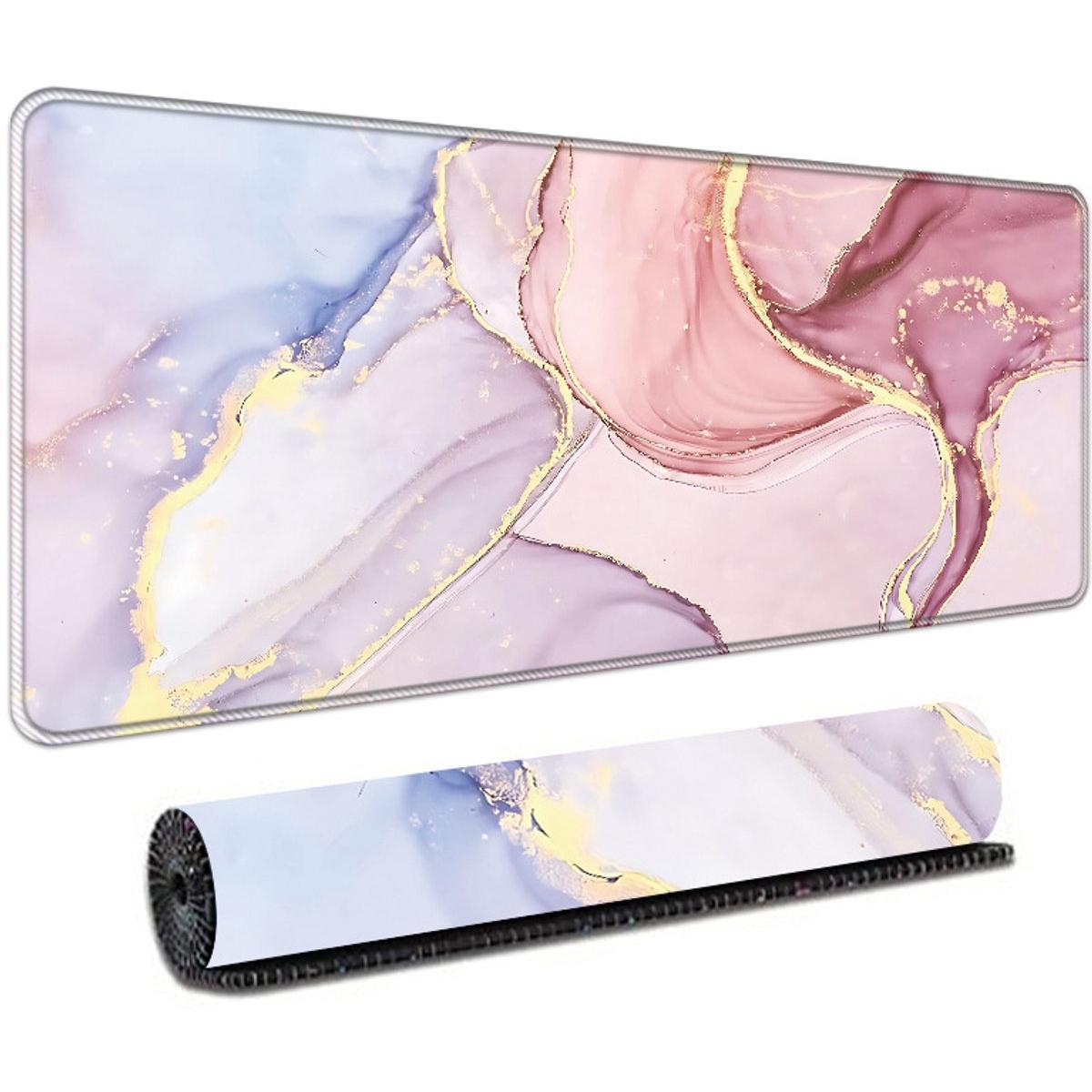 PU lederen bureauonderlegger, dubbelzijdige bureaumat, waterdicht toetsenbord en muismat, schrijfblok voor kantoor/thuis/gaming,roze1,30*60cm