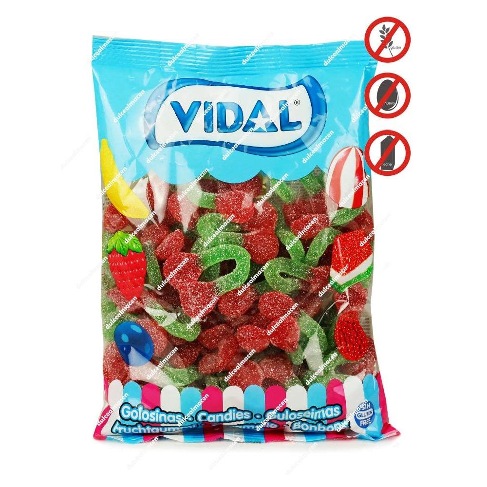 Vidal Cerezas Jumbo Pica 1 kg | Gominolas de Gelatina Gigantes con Cobertura Ácida