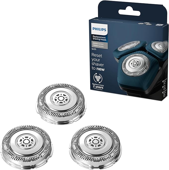 Philips Pack X3 Cabezales De Recambio Para Afeitadoras Eléctricas De Hombre, Compatibles Con Modelos Serie 7000 Y 5000. (Sh71/50)