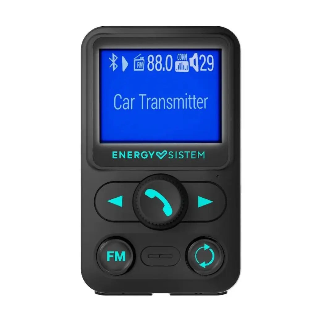 Energy Sistem - Transmisor FM Car Xtra con Bluetooth 5.0, Pantalla LCD 1.4\", Asistente de Voz y Carga USB para Coche, Compatible con Pendrive y microSD hasta 128 GB