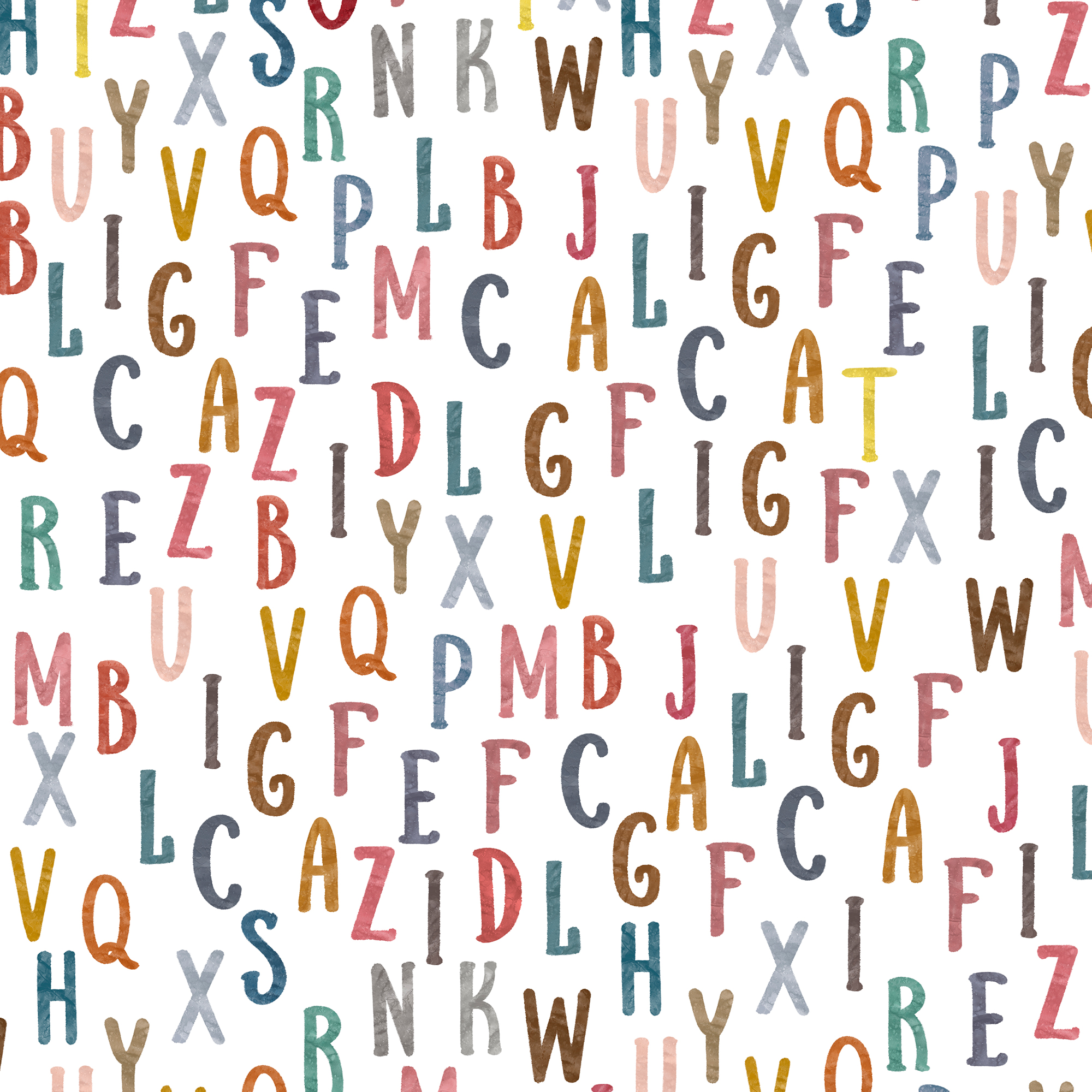VINILIKO, Papel pintado Fiesta de letras sobre color blanco 65x300 cm