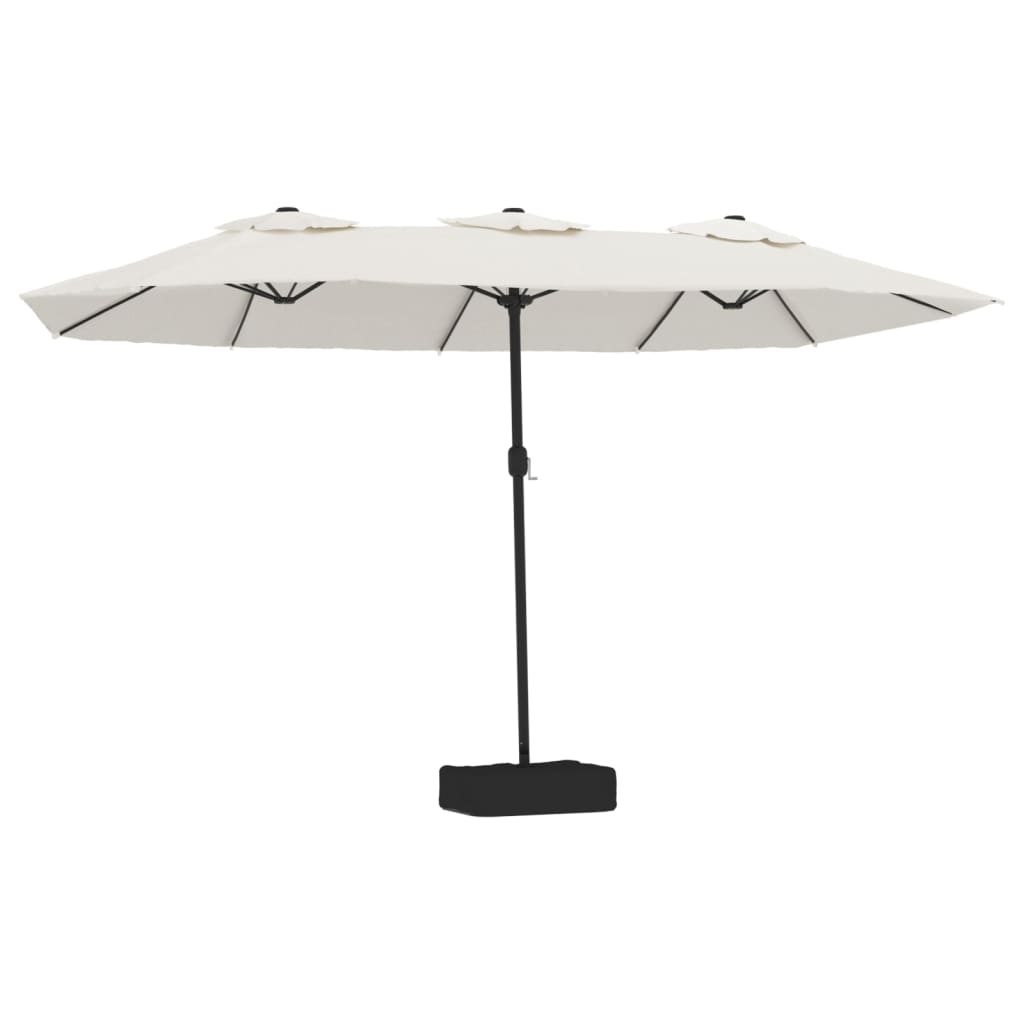 vidaXL Sombrilla doble blanco arena 449x265 cm