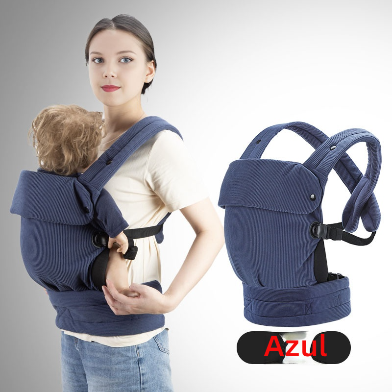 Portabebés de algodón puro, multifuncional, delantero y trasero, con asiento de cadera para bebé y niño