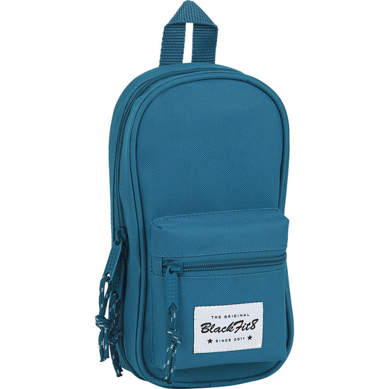SAFTA BLACKFIT8 EGEO PLUMIER MOCHILA C/4 PORT. LLENOS Estuche completo de 33 piezas: lápiz de grafito, tijera, sacapuntas, goma, 3 bolígrafos, fluorescente, regla, 12 rotuladores de colores y 12 colorines de madera