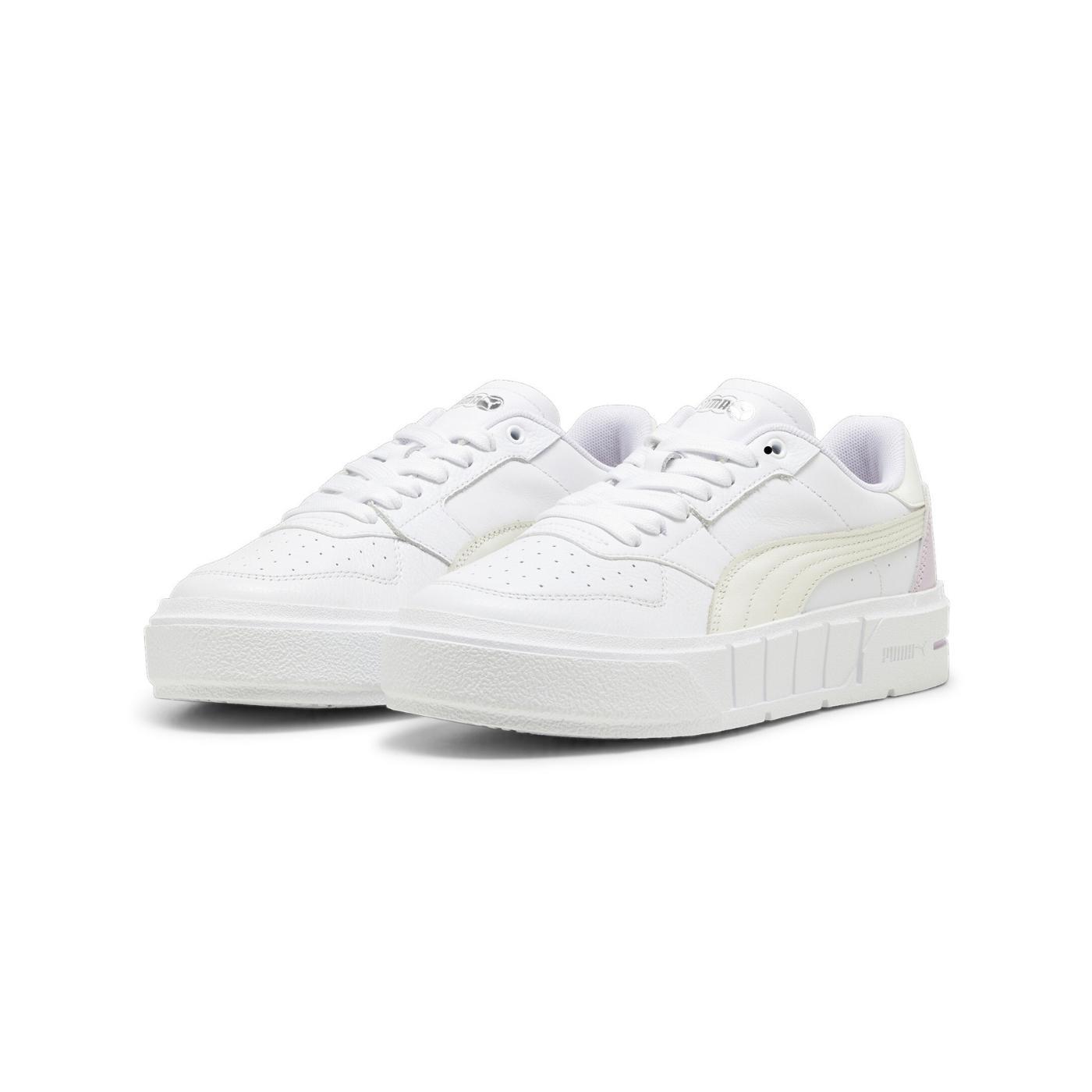 Zapatillas puma cali court blanco violeta de mujer.