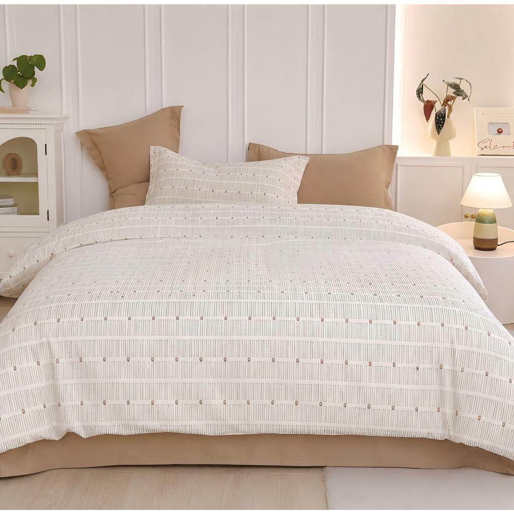 Juego de Funda Nórdica 3/4 Piezas de Algodón Extrasuave Juego de Ropa de Cama 90/105/135/150CM