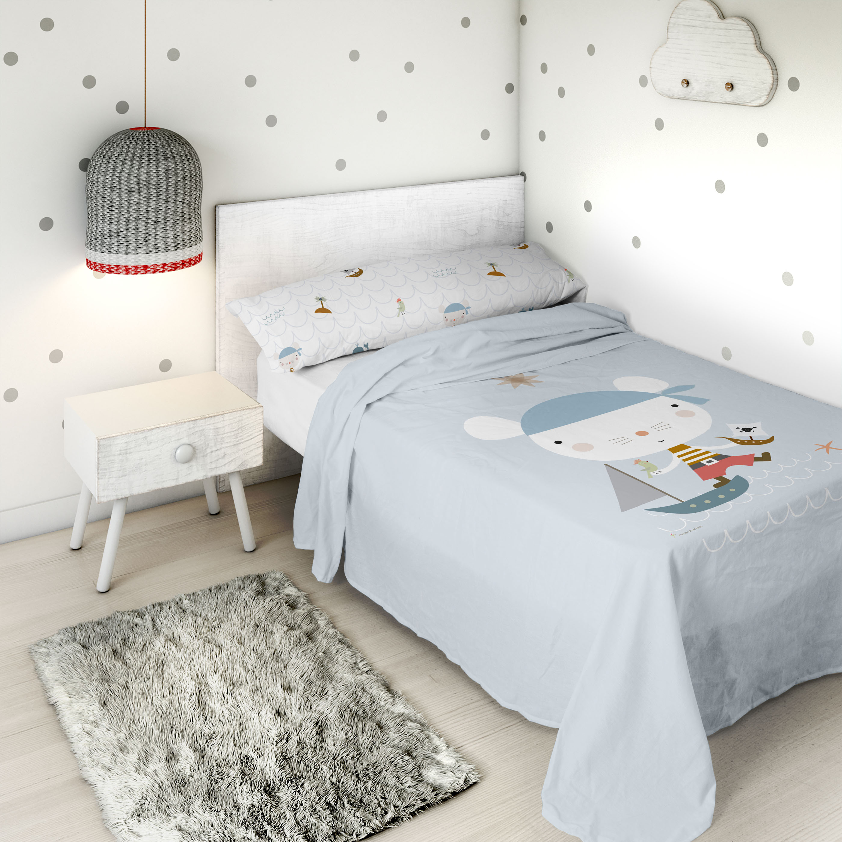 HACIENDO EL INDIO - Juego de Sábanas Infantil Estampado 2 Piezas 100% Algodón Extrasuave - Set de 2 Piezas Incluye Encimera y 1 Funda de Almohada - Cama 90/105 cm - Fabricado en España