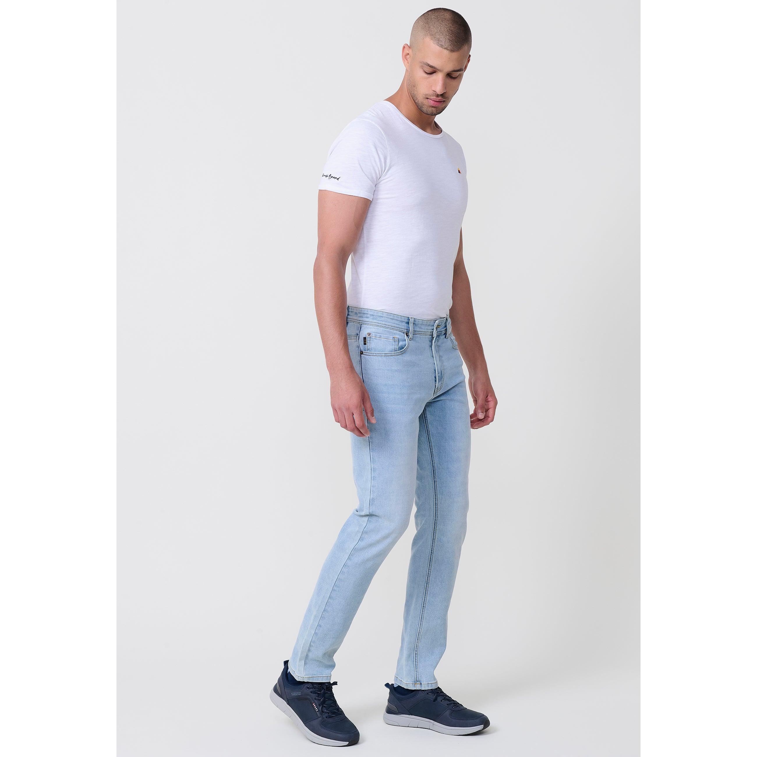 Koroshi - Vaqueros de hombre Koroshi Jeans Hombre Regular Fit en denim stretch (98% algodón, 2% elastano) con corte cómodo y cinco bolsillos – azul claro, medio u oscuro