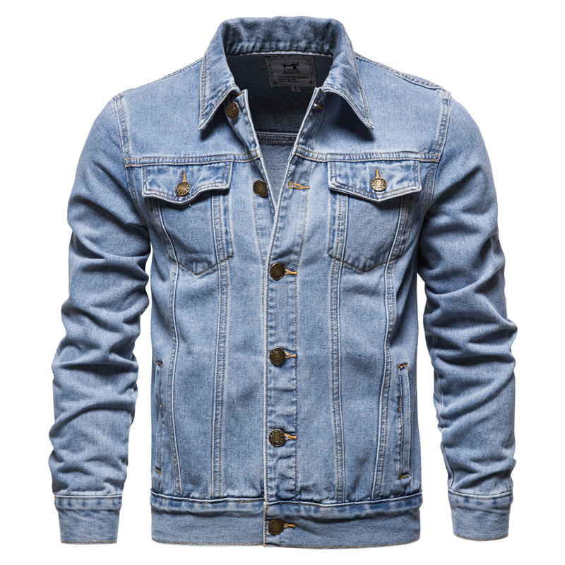 TK Chaqueta vaquera de hombre a la última moda, de algodón, informal, de corte ajustado, perfecta para otoño e invierno.